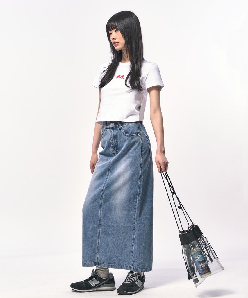 C WEAR BY THE GENIUS Romantic Crop T-Shirt White