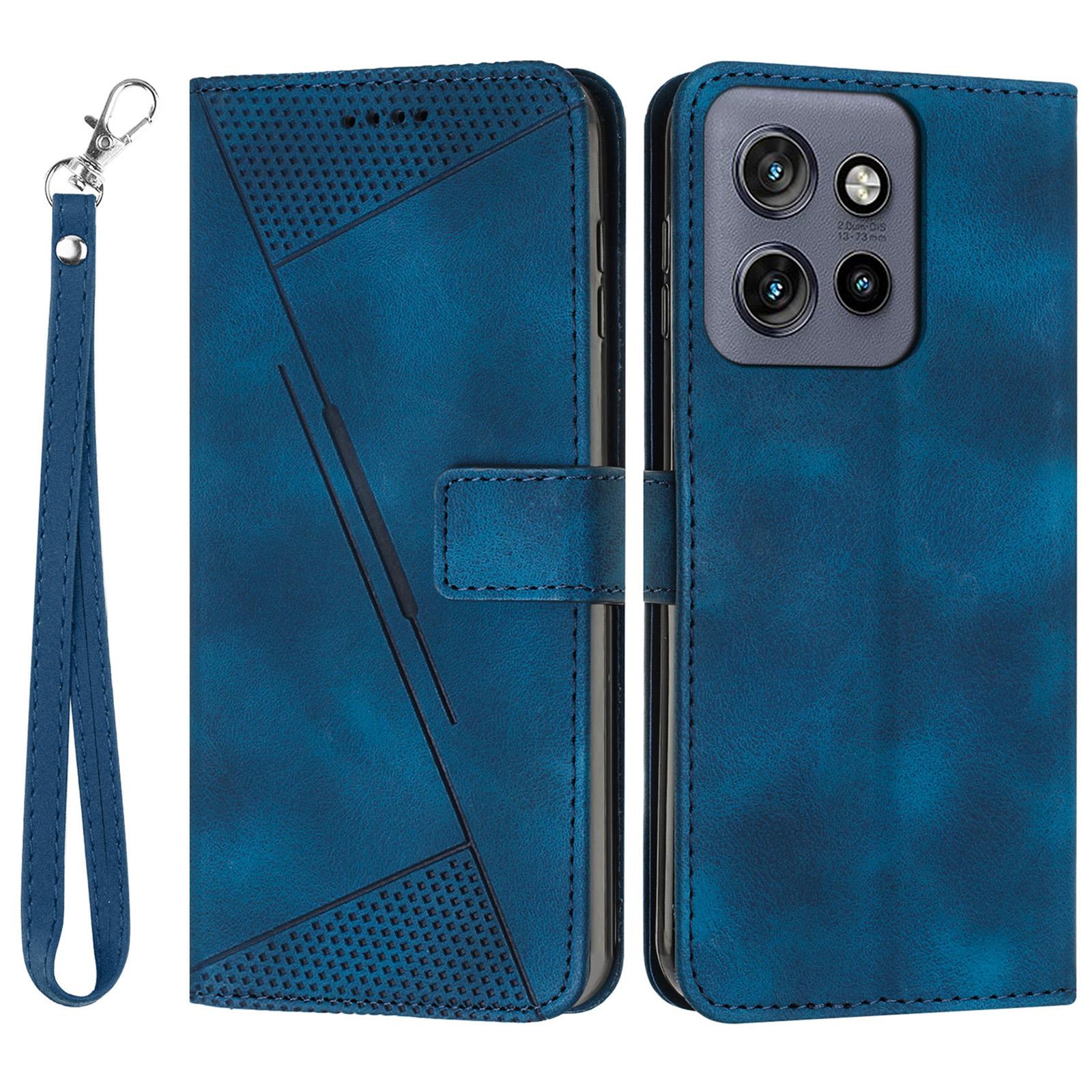 

For Motorola Edge 50 Neo 5G/Moto S50 5G/Thinkphone 25 5G Case Handbag Imprinted Triangle Leather Phone Cover A
