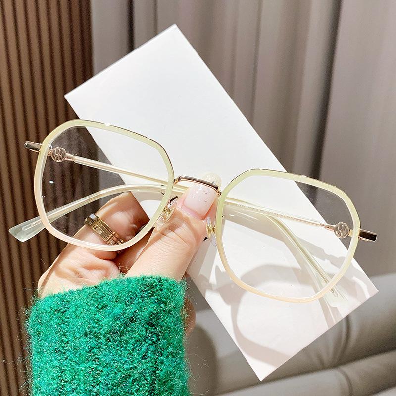 Metal Glasses Frame Antique Progressive Flat Mirror Myopia Frame Oval Frame Mirror Frame Tr Double Circle Tide