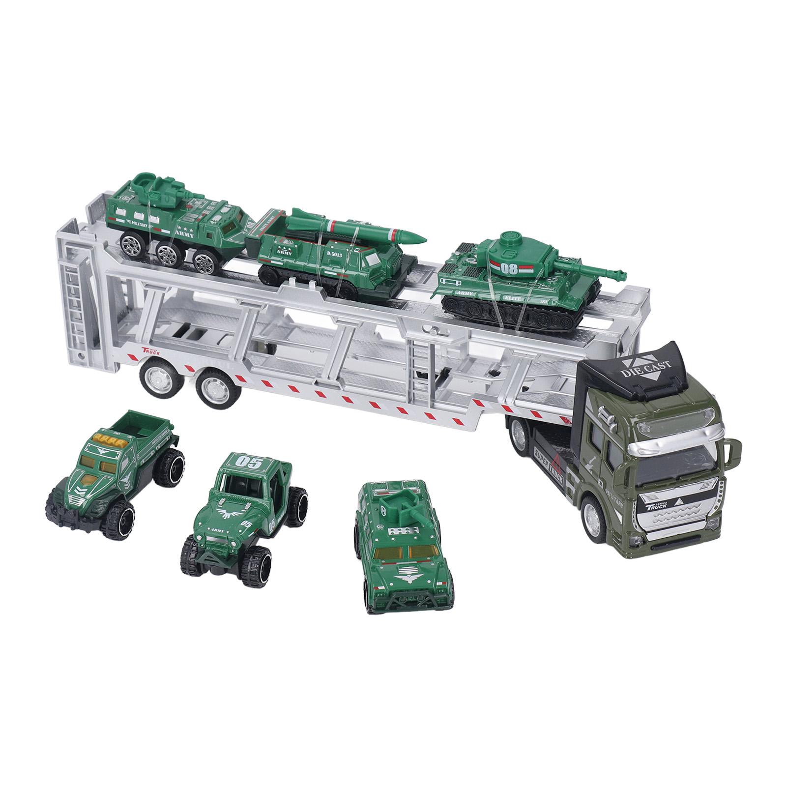 

Truck Toys Vivid Details Compact Portable Transport Cars Set with Car for Gifts Ornament Collectible