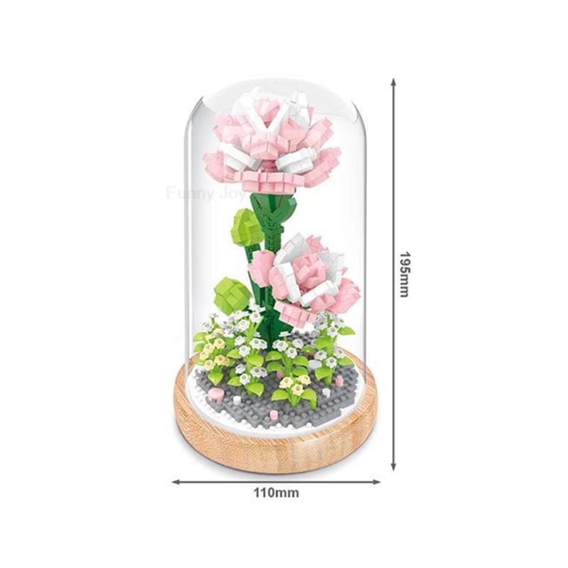Non-Toxic Moc Creative Wisehawk Mini Flower Pot Plant Building Block Funny Tulip Decoration Bricks Diy Christmas Children Kids Toys Gifts