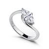 East West 1/2CT Marquise Cut Moissanite Ring for Women  Copper18K Gold Plated Bypass Solitaire Diamond Wedding Band Jewelry