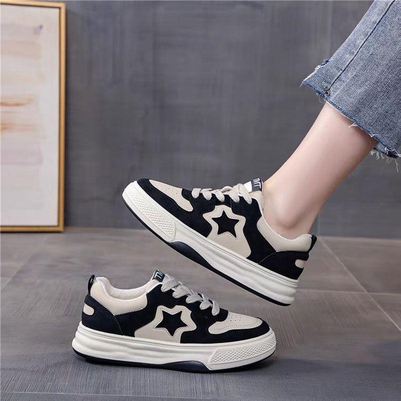 Thick Soled Shoes for Women In Autumn New Fashion Niche and Versatile Casual Sports White Shoes for Women