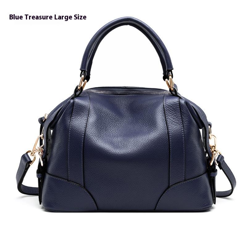 First Layer Cowhide Handbag Temperament Women's Handbag Women's Versatile Leather Shoulder Messenger Women's Bag