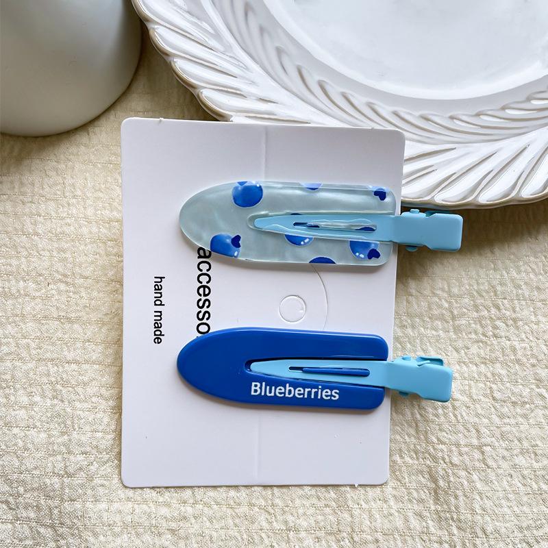 Lot de 2 pinces à cheveux série Jus pour filles, Pinces invisibles, Pinces bec de canard, Pinces à cheveux Pêche et Raisin, Pinces latérales, Accessoires pour cheveux