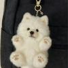 Samoyed Dog Plush Keychain Mini Soft Pendant Toy Stuffed  Doll for Girls Bag Purse School Travel Decor