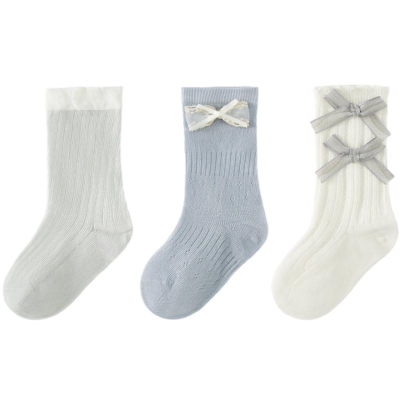 TONGTAI Baby Girls  Seamless Mid-Calf Socks 1-3 years