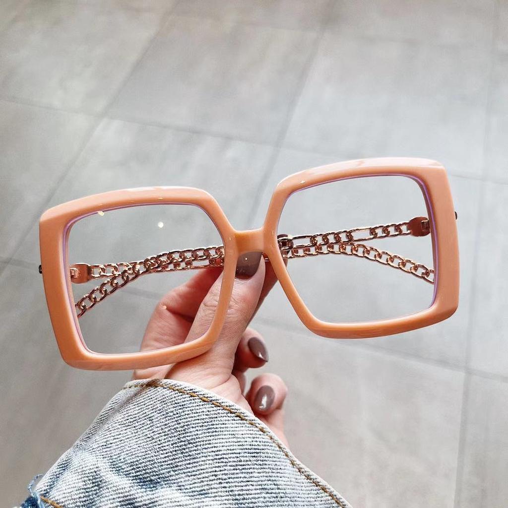 European American Style Square Blue Light Blocking Glasses Women Men Fashion Eyewear Frame New Trendy Design