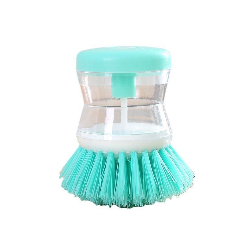 1PC Hydraulic Pot Brush Dish Wash Kitchen Pot Brush Artifact Press Liquid Type Multifunctional Household Decontamination Dish Wash Pot Brush зелёный