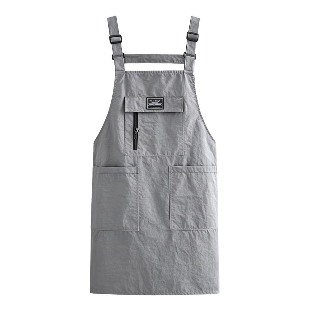 Adjustable Chef Apron Anti-fouling Catering Work Clothes Cooking Baking Bibs  for Home Kitchen серый