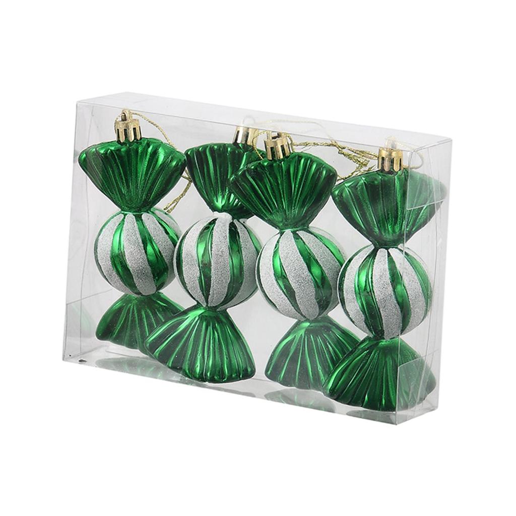 4 Pieces Christmas Candy Pendant Decoration Lovely Christmas Tree Ornaments with Rope for Birthday Festival Celebration