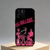 Band Rock Comica G-gorillaz Custodia per Telefono Per iPhone17,16,15,14,13,12 Plus,Max Cover Nera in Morbido Silicone