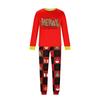 Family Matching Christmas Pajamas Set for Parents and Kids, Long Sleeve Neck Printed Pants Set