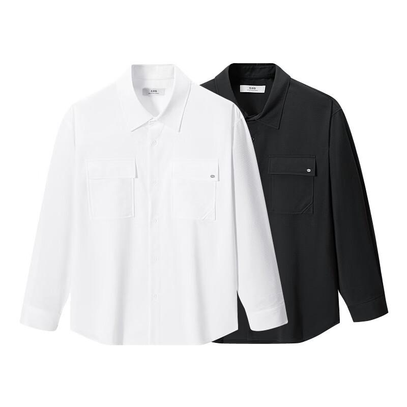 GXG Men's Textured Casual Long Sleeve Shirt Jacket