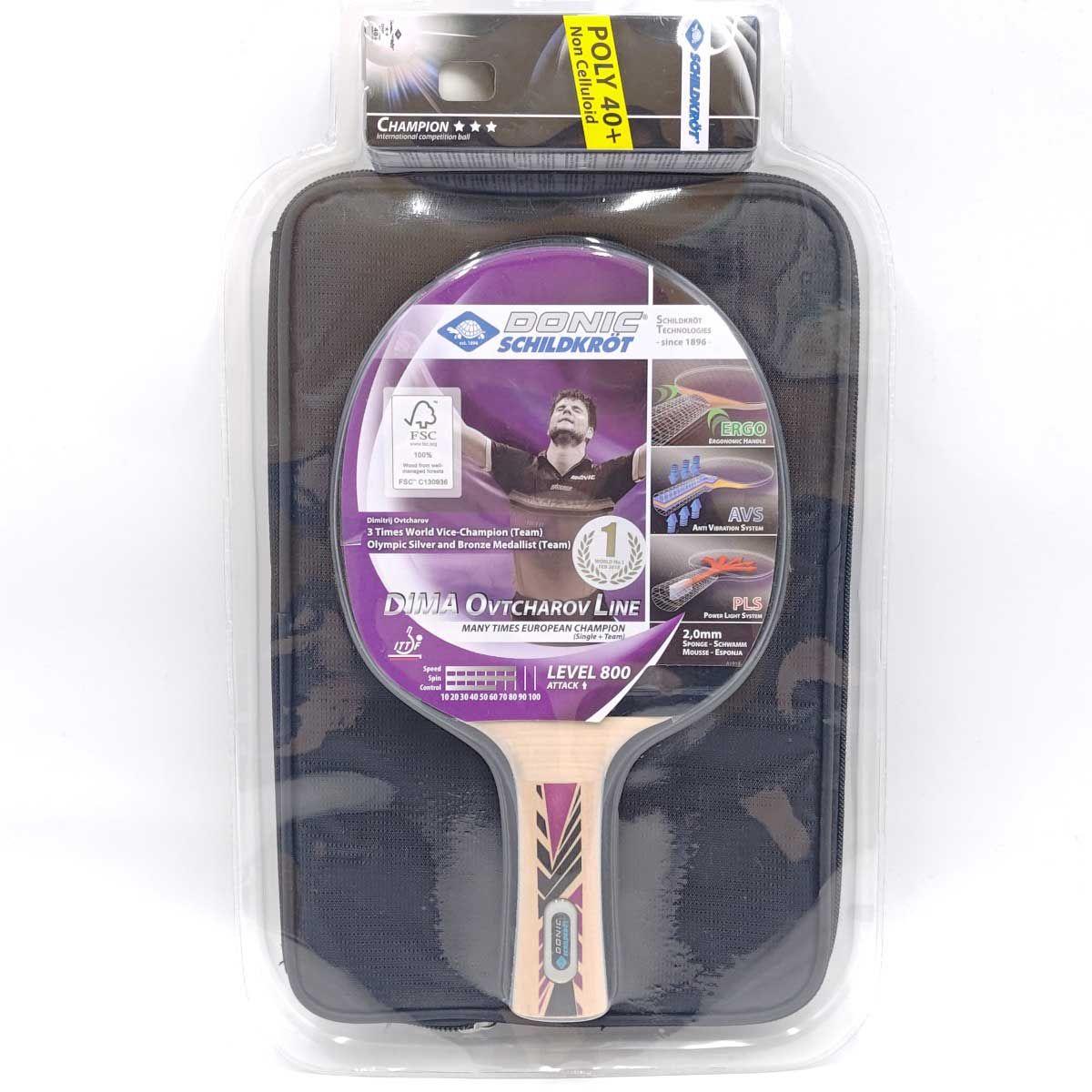 Used [Unused] Donic Premium Set Ovtcharov 800 FSC Table Tennis Racket Ball Case Dmitri Ovtcharov 788482 DONIC