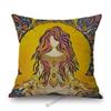 Cartoon Pop Art Hippie Modern Art Sun Girl Fashion Sofa Throw Pillow Case Cotton Linen Bench Cushion Cover Case