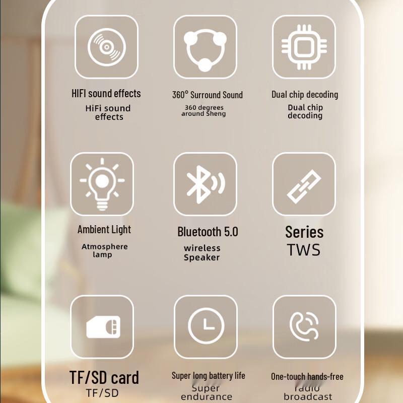 Bach Johann Night Light Bluetooth Speaker DW06 CN Plug (adapter Included)