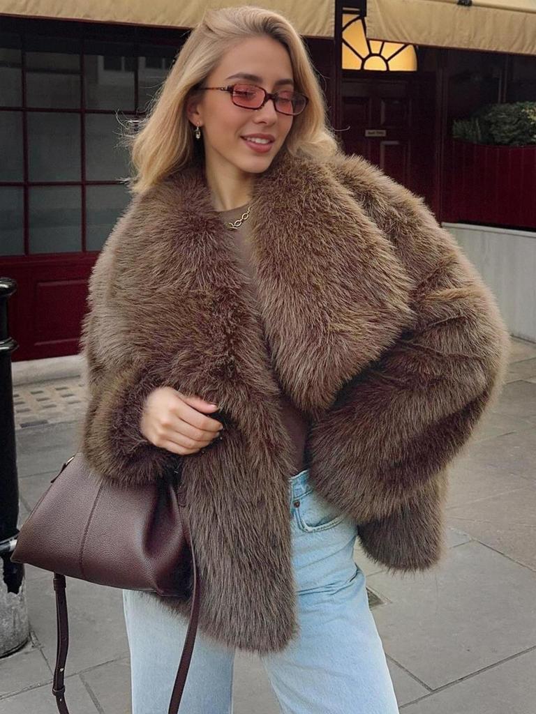 Women's Autumn and Winter New Imitation Fur Jacket Top Women's Wool Short Plush Jacket