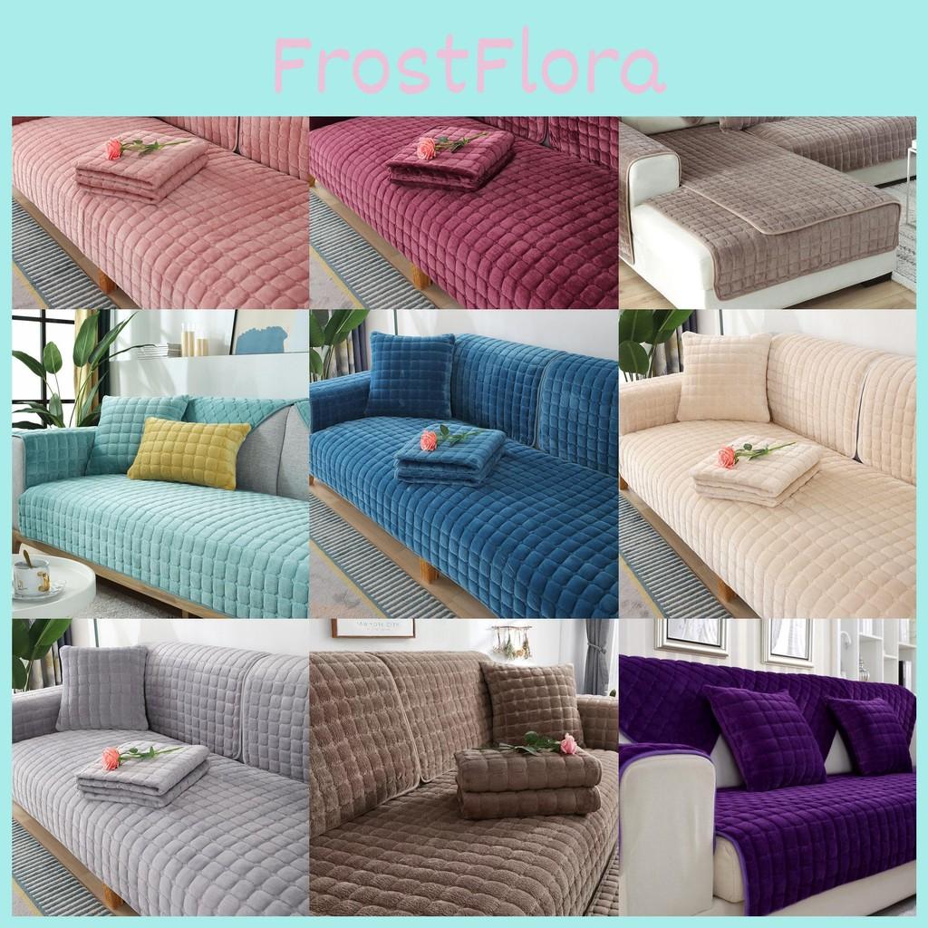 Plush Solid Color Sofa Covers Cushion Universal Slipcover Four Winter Seasons