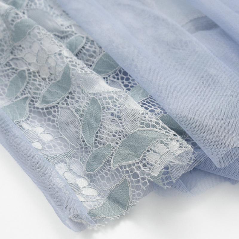 Spring New Style All-match Bow Tie High Waist Lace Embroidered Stitching Mesh Skirt Princess Style Tutu Skirt