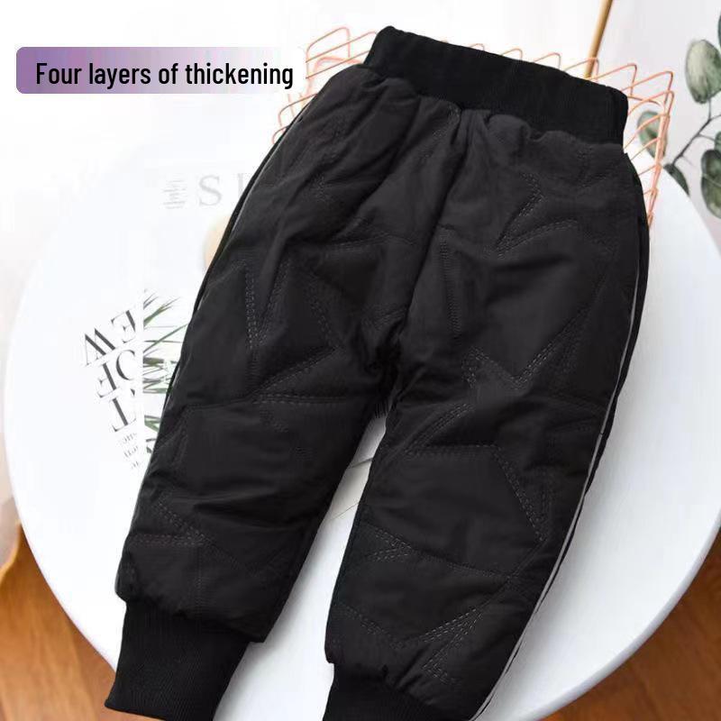 Warm Extra Thick Fleece-Lined Cotton Pants for Boys & Girls - Winter Essentials