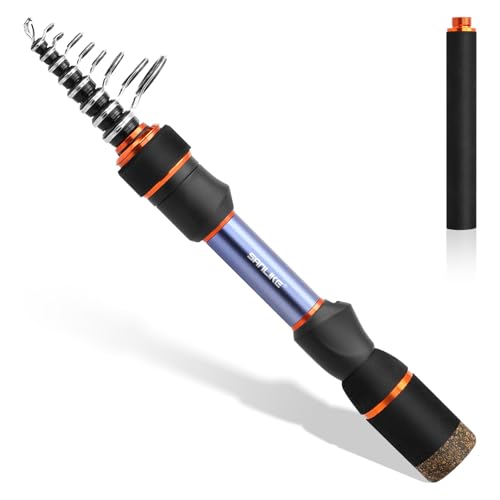 SANLIKE Ultra-Compact Spinning Rod, Ultra-Lightweight, 97% Carbon Fiber, Mini Casting Rod, Portable Fishing Rod (Spinning)