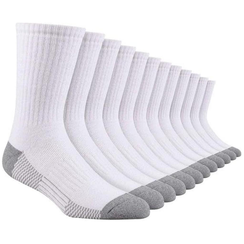 5 Pairs Of Men'S Tall Crew Work Socks Moisture Wicking Sports Socks