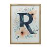 Poster Letter "R" In Floral Wreath Poster Letter "R" In Floral Wreath, 70X100 Cm, Frame Wood Light Oak, Paper Matte 230 Gsm