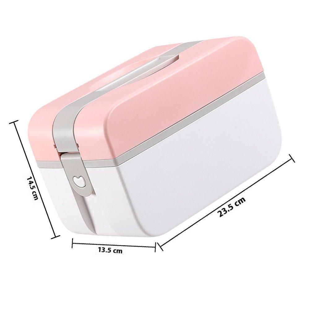 Emergency Medicine Case Plastic High-Capacity Multi-Functional Medicine Box Storage Box Random Color Size M Portable Multi-Layer розовый