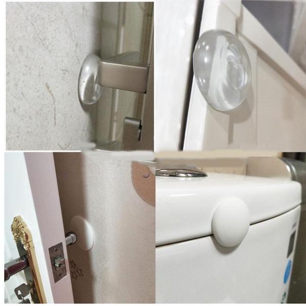 6Pcs/set  Door Knob Wall Shield Clear Soft Rubber Door Stopper Door Handle Bumper Mute Stickers Wall Protector Muffler Pad Protective Plug
