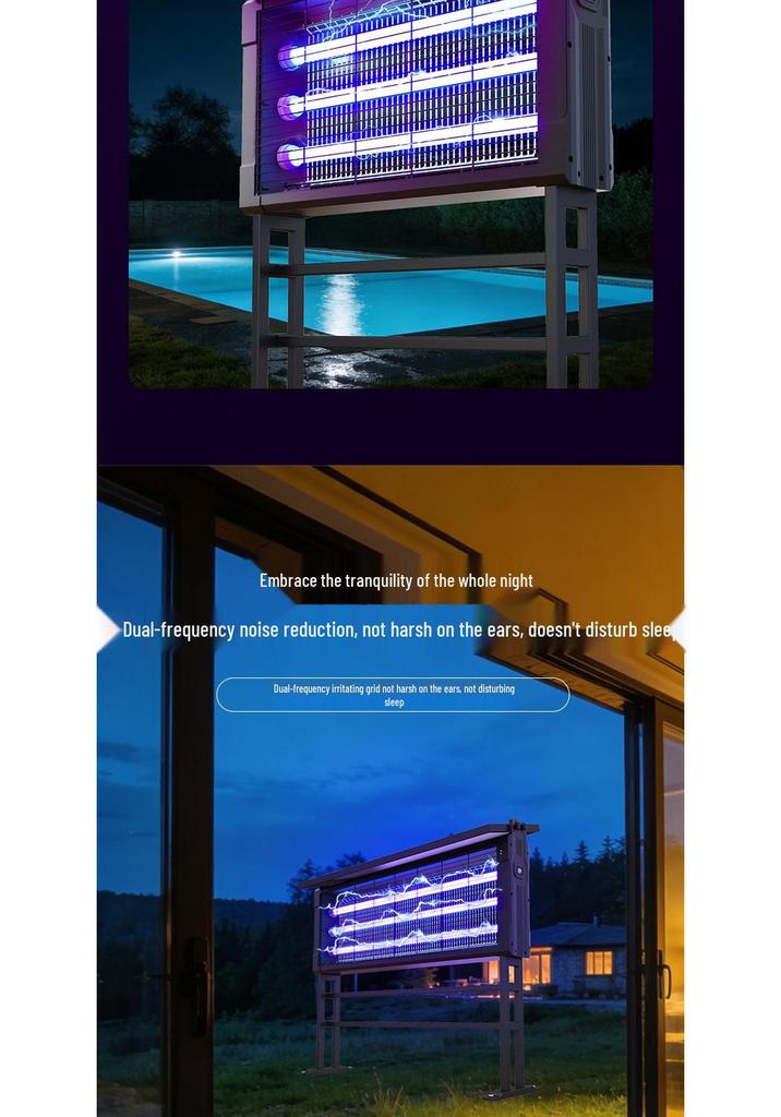 Large Solar Mosquito Killer Lamp: Rainproof Outdoor Model for Parks, Hospitals, and Schools - Attracts and Eliminates Mosquitoes and Flies.