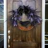 1 Pcs Halloween Bow Crow Garland Door Hanging Artificial Rattan Wreath Horror Party Decoration Pendant Gift