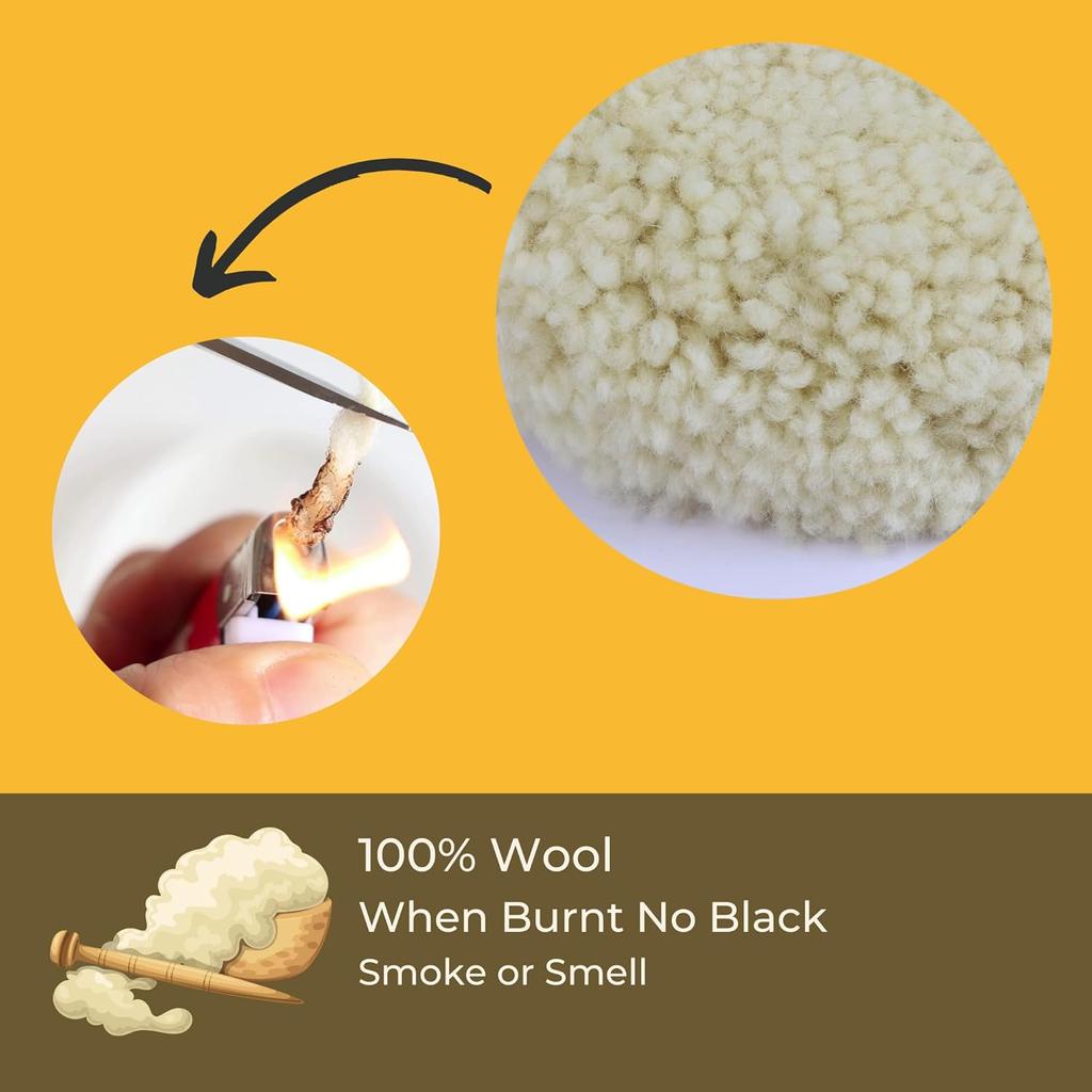 Woolous Wool Buffing Pad, 7 Inch 100% Natural Lambswool Polishing Pad Bonnet Hook And Loop For Car And Boat Polishing, Cutting And Detailing