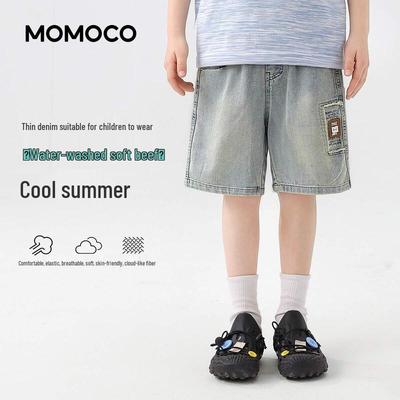 MOMOCO Boys' Embroidered Back Pocket Denim Shorts