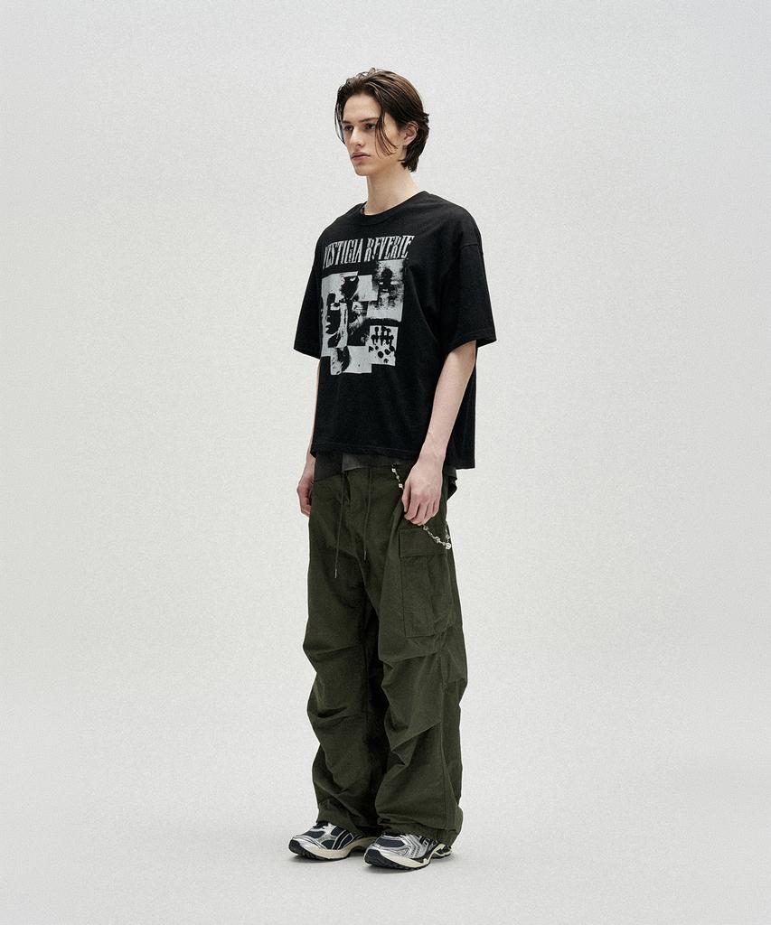NOT4NERD Fragmented Self Loose Cropped T-Shirts - Black
