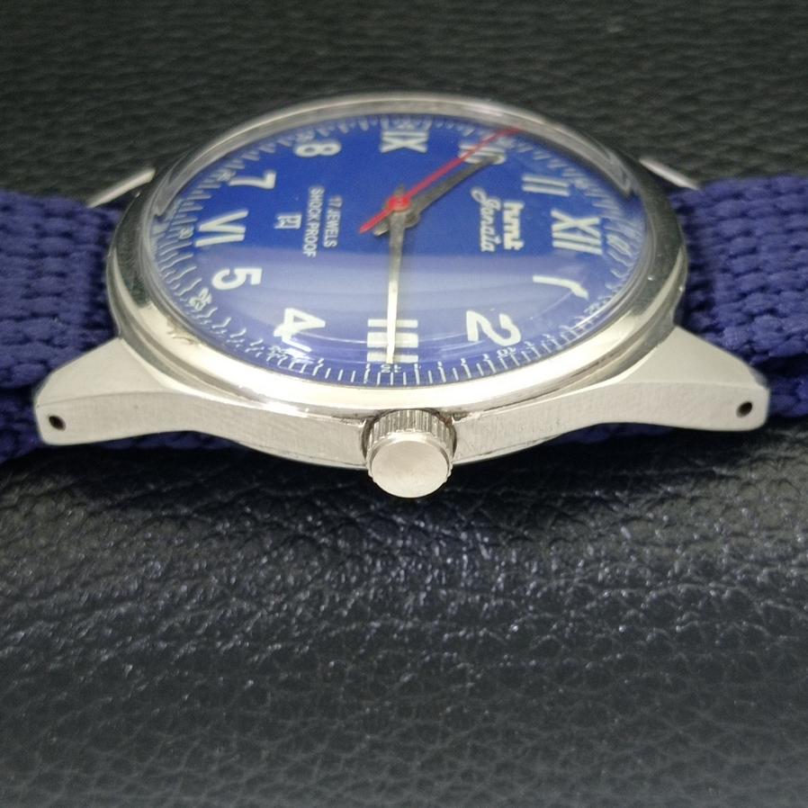 AUTHENTIC HMT JANATA INDIAN HAND-WINDING BLUE DIAL WATCH a600012-5 N101-a600012