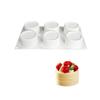 Silicone Dessert Molds Tray 29.5 X 17 X 4 Cm, 6 Cavity Mousse Cake Pan with Textured Cylinder Basket Shape, Flexible Structure for Home Baking and