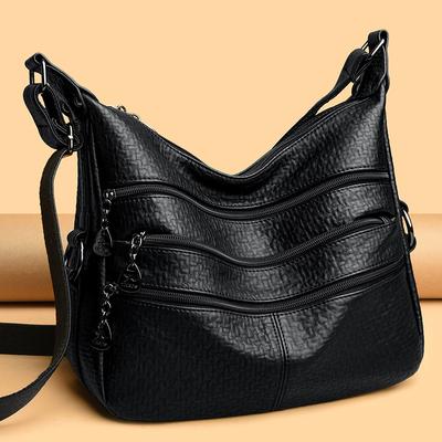 Women's Bag Fashion Soft Leather Large Capacity Mother Shoulder Crossbody Bag