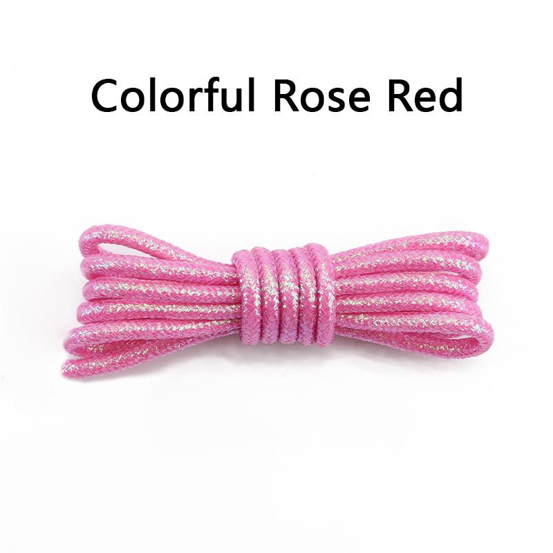 Runde Glänzende Schnürsenkel Gold Silber Seide Schuhband Metallischer Glitzer Schuhbänder Sportlich Lässig Bunt Regenbogenverlauf Schnürsenkel