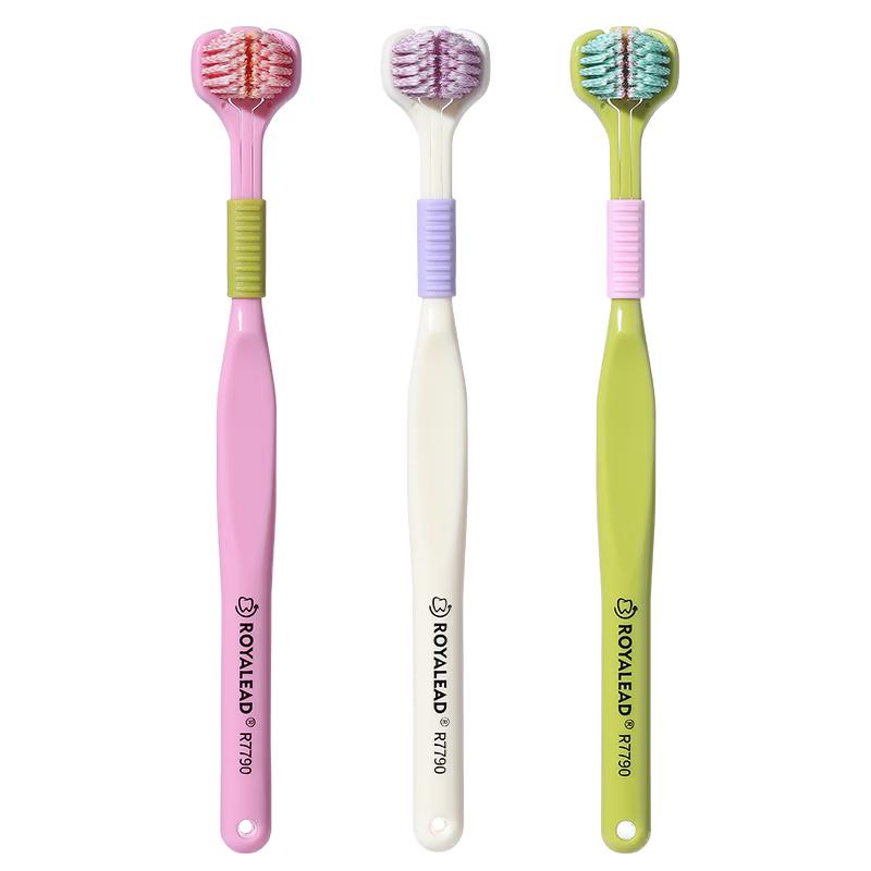 RAOYI 3-Sided Soft Bristle Toothbrush for Adults (6-Pack)