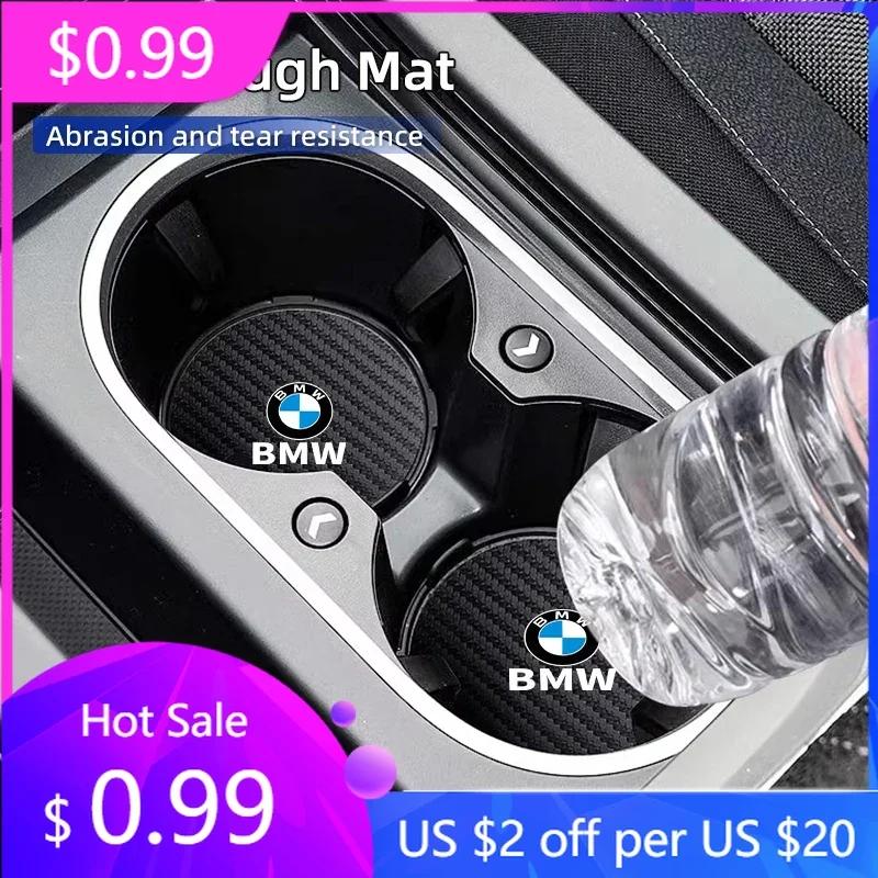 2025 Car Carbon Leathe Coasters Pads  Centre Console Cup Non-Slip Mats For BMW E30 E34 E36 E39 E46 E52 E53 E60 E61 E62 E70 E