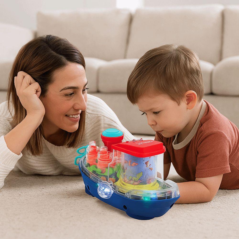 Sound Light Toy Electric Moving Boat Toy Plastic Musical Ship Toy  Kids Gift