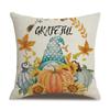 Thanksgiving Linen Pillowcase Autumn Pumpkin Print Pillow Cushion Cover