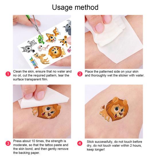 10 bucăți autocolante pentru tatuaj de Crăciun Desene animat minunat Moș Crăciun Om de zăpadă Elk Urs Autocolante pentru brad de Crăciun Copii