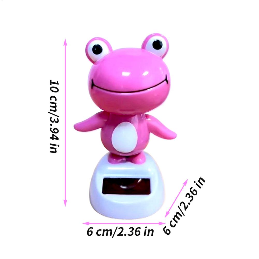 

car Dashboard Accessories Frog Dashboard Center Console Ornament Solar Powered Auto Interior Decoration for Automobile Vehicle рожевий