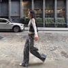 VIONA European and American Classic Work Pants with Retro Branch Camouflage Silhouette, Distressed and Washed Finishes.