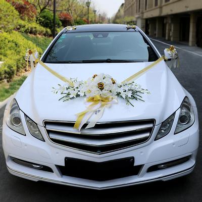 Neue künstliche Blume Hochzeit Auto Dekoration Kit romantische Seide Rose Pfingstrose Blume Valentinstag Geschenk Party festliche Auto Blume