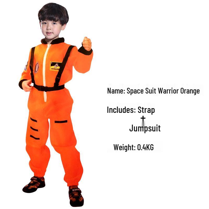 Astronaut Pilot Spacesuit Costume for Kids - Children's Day Cosplay & Class Activity Outfit