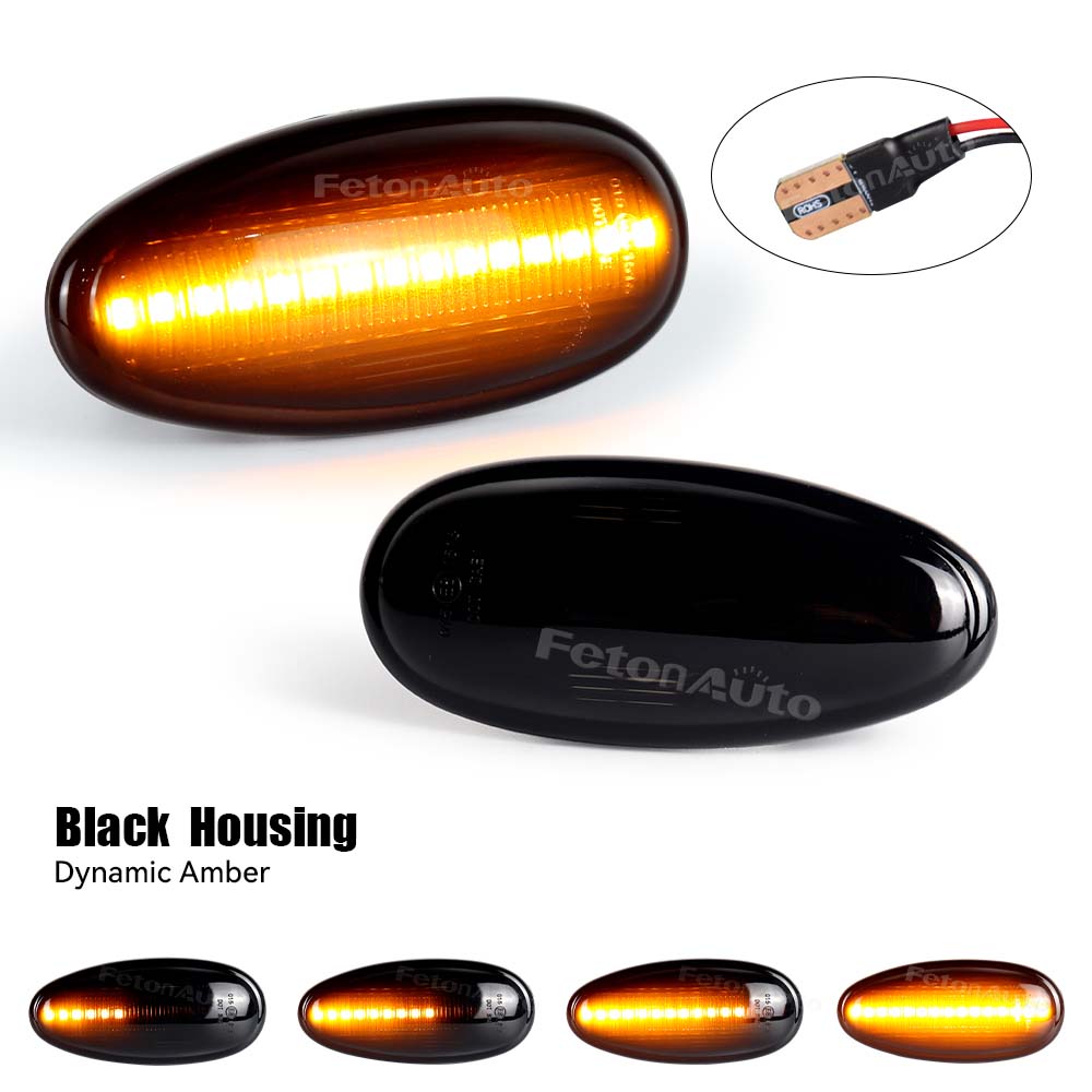 2Pcs Side Turn Signal Lamp LED Dynamic Turn Signal Light Side Marker Light for Mitsubishi Outlander Pajero Montero Lancer 2&LED