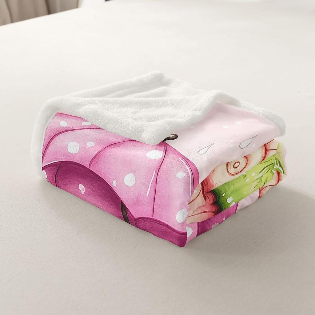 Süße Schnecken-Decke Weicher Fleece-Überwurf Regenschirm-Design Kinderzimmer-Dekoration Babygeschenk Garten-Thema